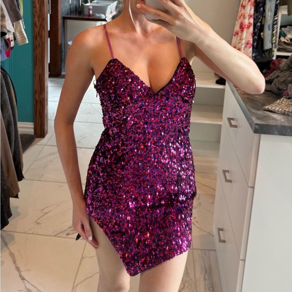 Sequin Purple Dress